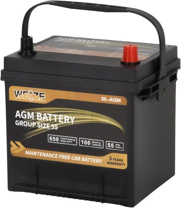 Weize Platinum AGM Battery BCI Group 35 Automotive Battery, 100RC, 650CCA, 36 Months Warranty - Image 5