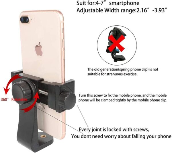 PellKing Mobile Phone Chest Mount Harness Strap Holder Cell Phone Clip Action Camera POV for Samsung iPhone Plus etc - Image 6