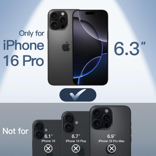 JETech Ultra Slim Case for iPhone 16 Pro 6.3 Inch, Camera Lens Full Protection, Lightweight Matte Finish PP Hard Minimalist Cover (Black) - Image 2