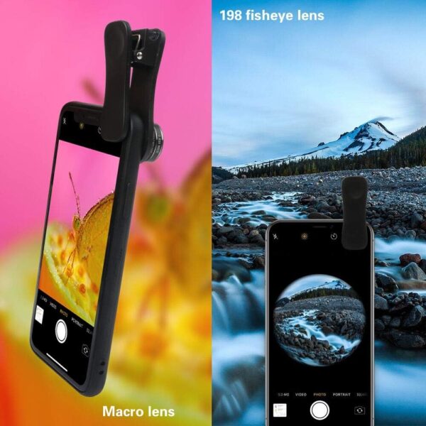Godefa Phone Camera Lens Kit, 14 in 1 Lenses with Selfie Light for iPhone 14 13 12 11 Xs X Pro Samsung and Other Andriod Smartphone, Universal Clip on Wide Angle+Macro+ Fisheye Camera Lenses - Image 5