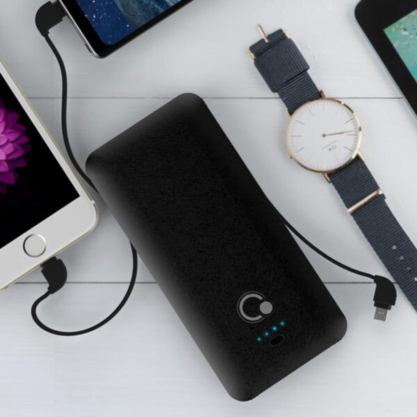 "Ultra-Slim 10000mAh Power Bank: The All-In-One Portable Charger with Built-in AC Plug & Triple Cable Compatibility!" - Image 8