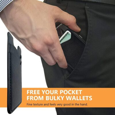 Sleek Leather Phone Wallet: Versatile Card Holders for Your Device - 2-Pack Black - 이미지 3