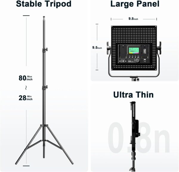 Pixel K80 Photography Lighting with APP Control, 2600K-10000K CRI 97+ RGB Led Video Light Panel, 9 Applicable Scenes Lighting for Studio/Gaming/Streaming/YouTube/Videography/Film/Video Recording - Image 6