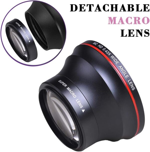Tectra 52MM 0.43x Professional HD Wide Angle Lens (Macro Portion) for Nikon DSLR D3300 D3200 D3100 D5500 D5300 D5200 D5100 D7100 D7000 Cameras - Image 4