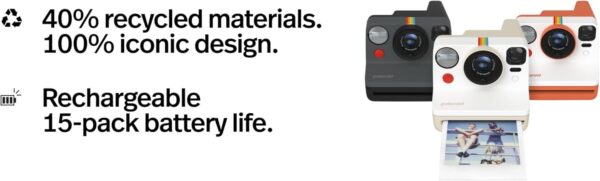 "Capture Memories in Style: Polaroid Now Gen 3 Instant Camera & 16-Photo Film Bundle in Chic Pebble White" - Image 6