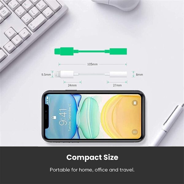 Apple MFi Certified Lightning to 3.5 mm Headphone Jack Adapter for iPhone, 2 Pack iPhone 3.5mm Aux Audio Adapter Converter Cable Dongle Compatible for iPhone 14 13 12 11 Pro Max XS XR X 8 7 6 iPad - Image 5