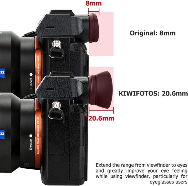 Kiwifotos Soft Long FDA-EP18 Viewfinder Eyecup Eyepiece for Sony A7 A7II A7III A7R A7RII A7RIII A7RIV A7S A7SII A9 Camera for Sony A7 III A7 II A7 A7R IV A7R III A7R II A7R A7S II A7S A9 Camera - Image 6
