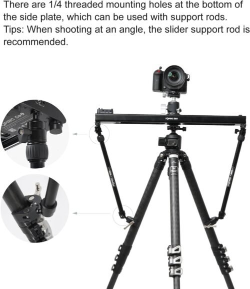 Accsoon Adjustable Dual Support Arms: Enhance Stability with Aluminum Alloy Tripod Stability System for Slider Rails - 이미지 4