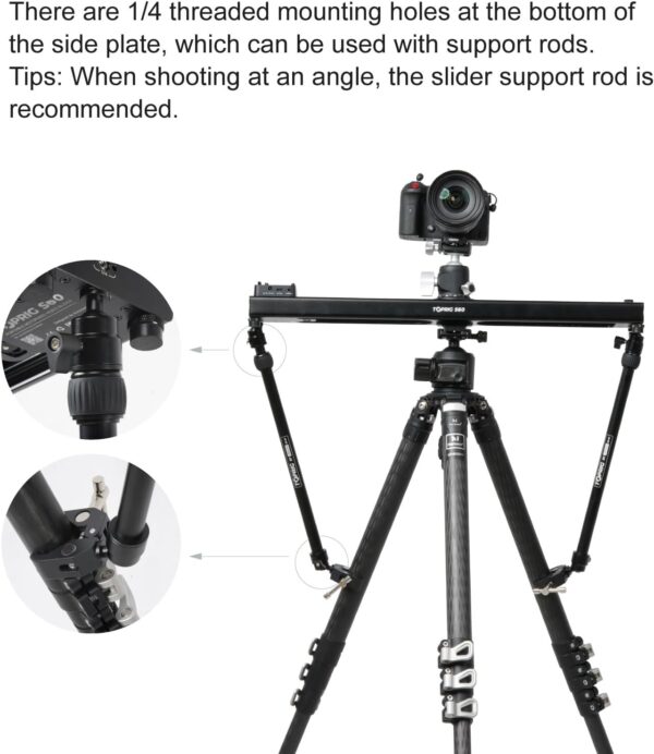 Accsoon Adjustable Dual Support Arms: Enhance Stability with Aluminum Alloy Tripod Stability System for Slider Rails - Image 4