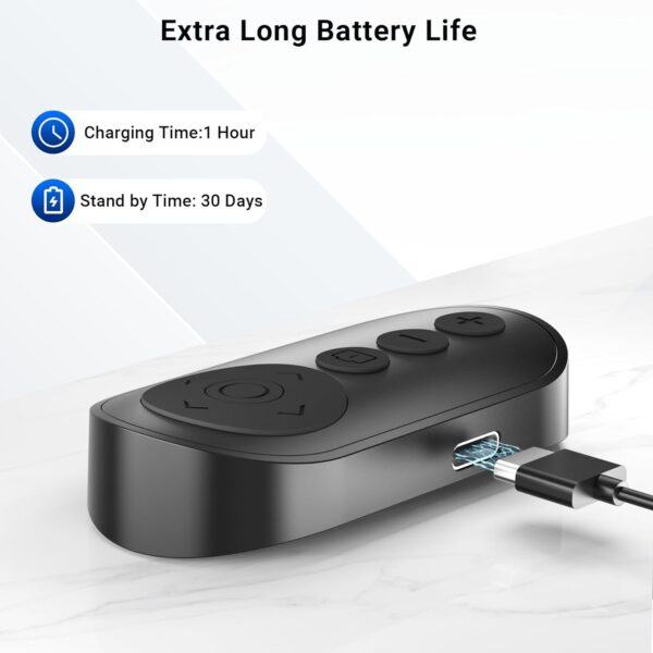 Wireless Camera Remote Control with Zoom for iPhone & Android, Versatile Shutter with Front/Rear Camera Switch for Photo & Video, Smartphone Remote Clicker for TikTok - Image 6