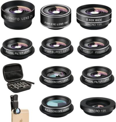 Ultimate 11-in-1 Phone Lens Kit: Unleash Your Photography with Fisheye, Macro, and Wide Angle Attachments for All Smartphones!