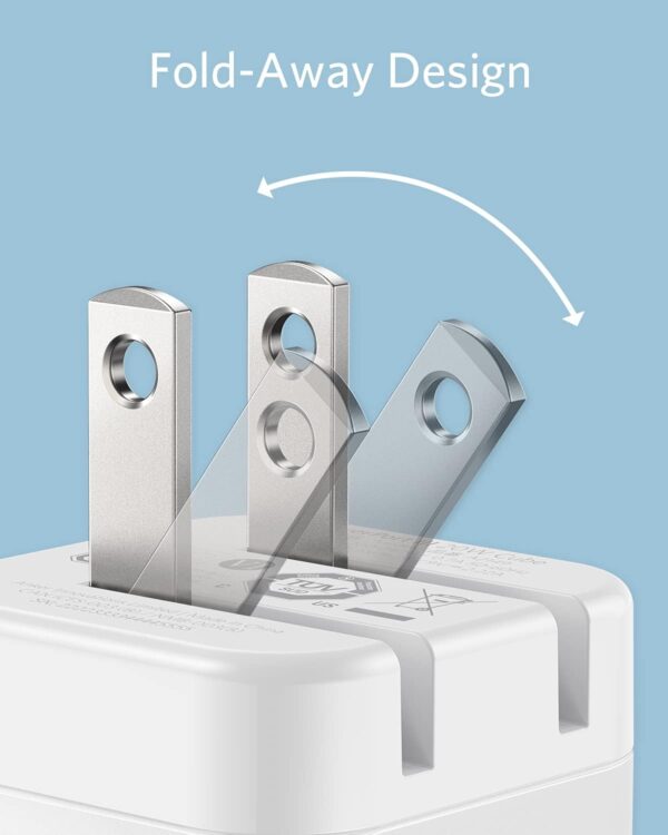 Anker USB C Charger with Foldable Plug, 20W USB C Charger Block for iPhone 16 / 15 and More Series, Galaxy, Pixel, iPad (Cable Not Included, 2 Pack) - Image 3