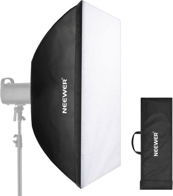 NEEWER 24”x35” (60x90cm) Rectangular Softbox, Studio Monolight Softbox with Bowens Mount, Diffuser & Carrying Bag for Portrait Product Photography, Compatible with S101-400W/300W, SL-70W, CB60/100/150