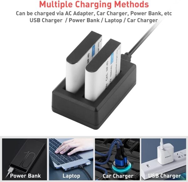 Power Triad: 3-Pack NP-40 Rechargeable Battery with USB Charger for Casio Camcorders - Image 8