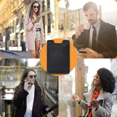 Sleek Leather Phone Wallet: Versatile Card Holders for Your Device - 2-Pack Black - 이미지 7