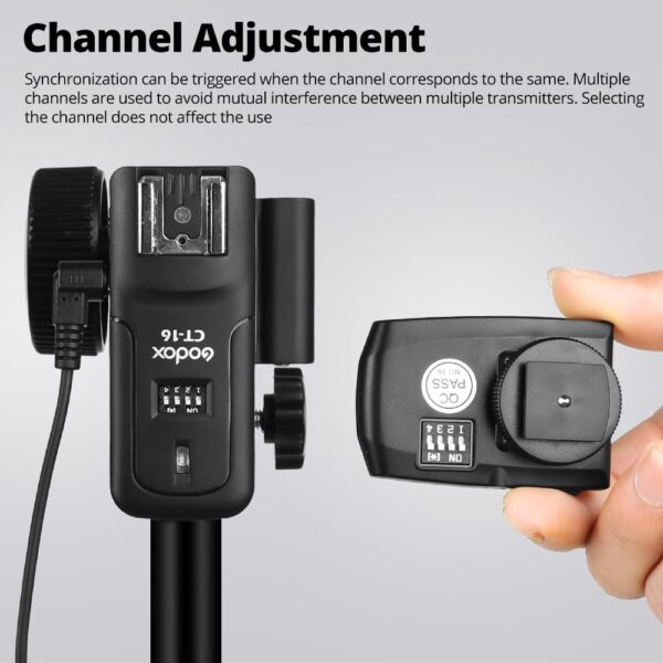 Godox CT 16 CT-16 Trigger 16 Channels Wireless Radio Flash Transmitter+3pcs Receiver Set for Canon Nikon Pentax Olympus Speedlite/Studio Flash - Image 5