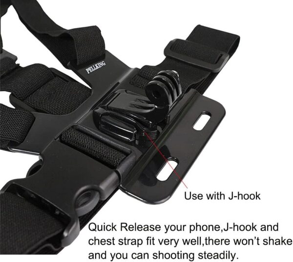 PellKing Mobile Phone Chest Mount Harness Strap Holder Cell Phone Clip Action Camera POV for Samsung iPhone Plus etc - Image 10