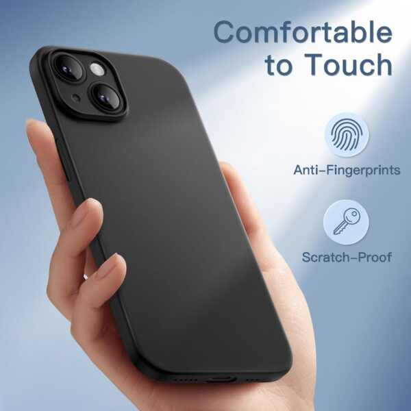 JETech Ultra Slim Case for iPhone 15 6.1-Inch, Camera Lens Cover Full Protection, Lightweight Matte Finish PP Hard Minimalist Case, Support Wireless Charging (Black) - Image 6