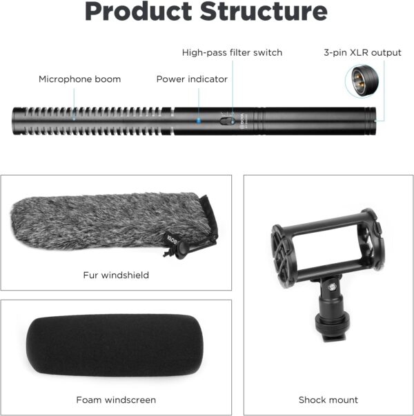 Capture Crystal Clarity: Boya BY-BM6060 Super-Cardioid XLR Microphone for Film, Interviews, and Podcasts - Image 4