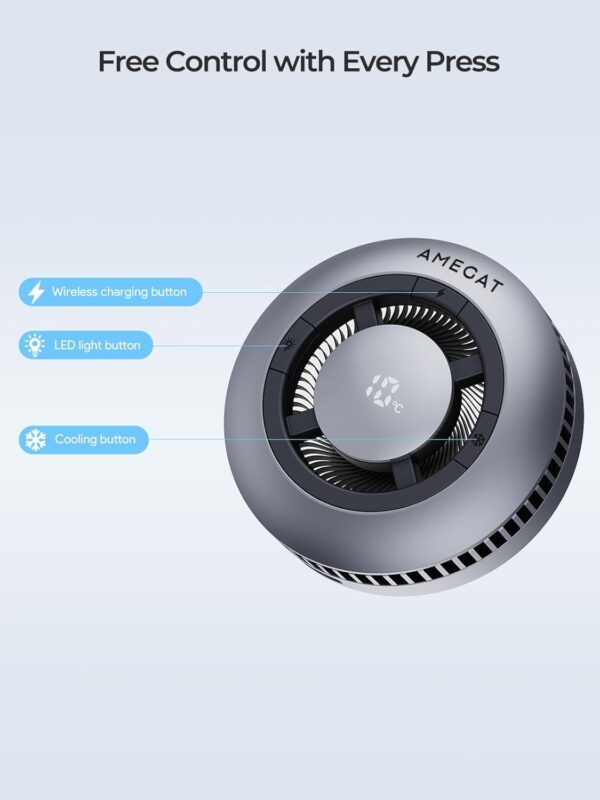 Wireless Charging Pad, Qi2 Certified Charger 15W Ultra-Fast Charging with Cooling System, Phone Cooler for Gaming Compatible with MagSafe, Magnetic Charger for iPhone 16/15/14/13/12 Series - Image 5