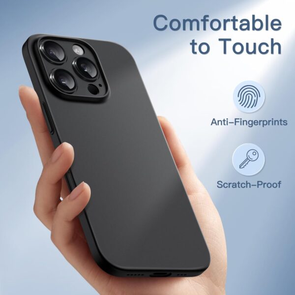 JETech Ultra Slim Case for iPhone 16 Pro 6.3 Inch, Camera Lens Full Protection, Lightweight Matte Finish PP Hard Minimalist Cover (Black) - Image 6