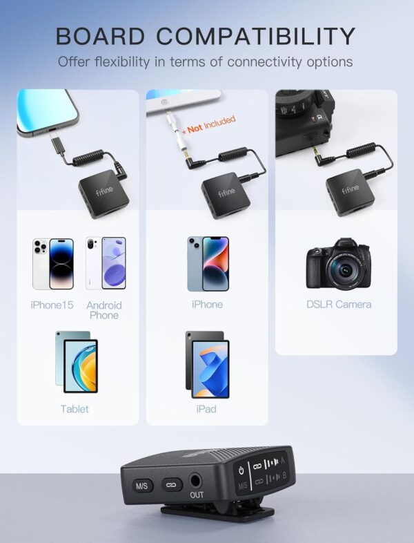 "Double the Clarity: FIFINE's Ultimate Cordless Lavalier Mic System for Vlogs and Interviews!" - Image 7