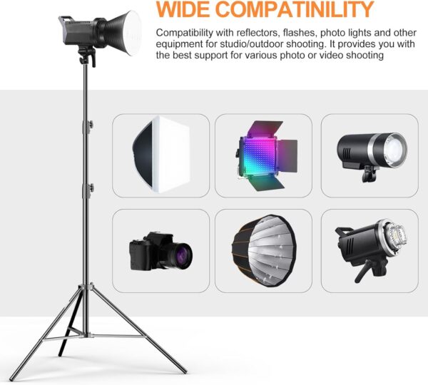 "Dual Pack 8.5ft Heavy-Duty Aluminum Light Stands: Your Ultimate Photography Companion!" - Image 4