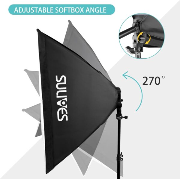 Photography Lighting Softboxes Kit with 8.5x10ft Backdrop Stands,5 Tripod Stands Lighting Soft Box with 3 ColorBackground Screen,Continuous Lighting, Photo Studio Equipment for Video Shoot - Image 4
