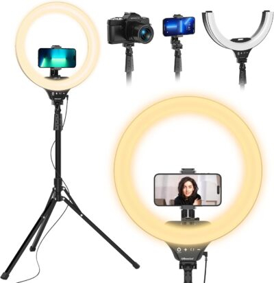 Ultimate Versatility: UBeesize 14" Foldable Ring Light & 62" Tripod for Perfect Selfies and Creative Content!