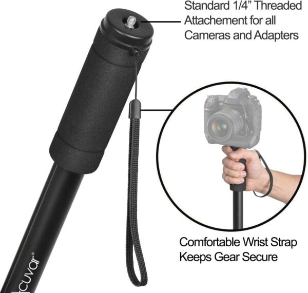 Unlock Your Photography Potential: The Ultimate 62" Acuvar Monopod with Safety Strap & Versatile Extending Design for All Camera Types - Image 2