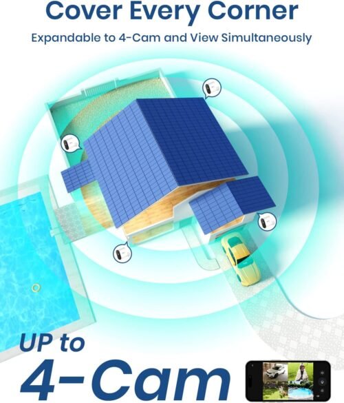 "Ultimate 4-Cam Wireless Security System: Crystal Clear 2K Vision & Nighttime Spotlight for Effortless Home Protection" - 이미지 8