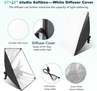 Elevate Your Shots: Torjim 27" x 27" Dual Softbox Lighting Kit with Remote-Controlled LED Magic! - 이미지 5