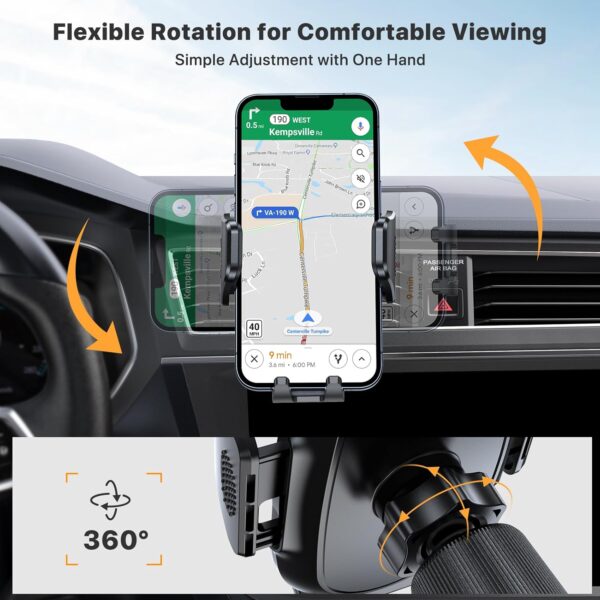 Miracase Phone Holders for Your Car with Metal Hook Clip, Air Vent Cell Phone Stand Car Mount, Universal Automobile Cradle Fit for iPhone Android and All Smartphones, Dark Black - Image 4