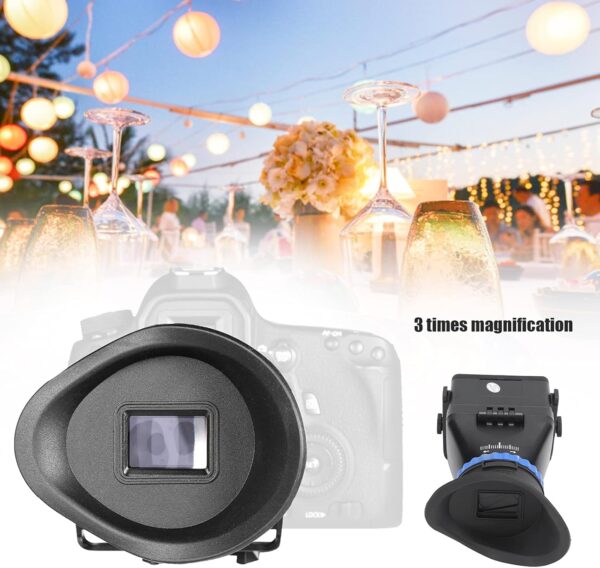 Camera Viewfinder Magnifier, 3X Magnification Sunshade LCD Viewfinder Compatible with 3in, 3.2in Camera Camcorder, SLR Cameras and Mirrorless Cameras Screen Sunshade Hood - Image 2