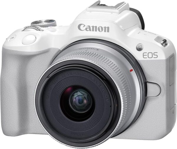 Capture Every Moment: The Canon EOS R50 Mirrorless Camera Kit with Versatile RF-S18-45mm Lens in Stunning White - Image 2