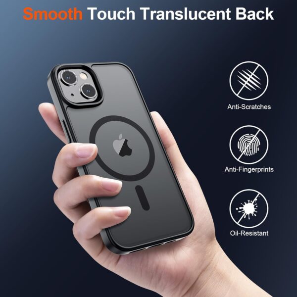 SUPFINE Magnetic for iPhone 14 Case & iPhone 13 Case (Compatible with MagSafe)(Military Grade Drop Protection) Slim Translucent Matte Shockproof Phone Cover,Black - Image 6