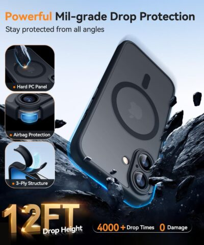 Revamped Magnetic iPhone 16 Case: Ultimate Camera Defense & MagSafe Compatibility in Sleek Translucent Matte Black! - 이미지 6