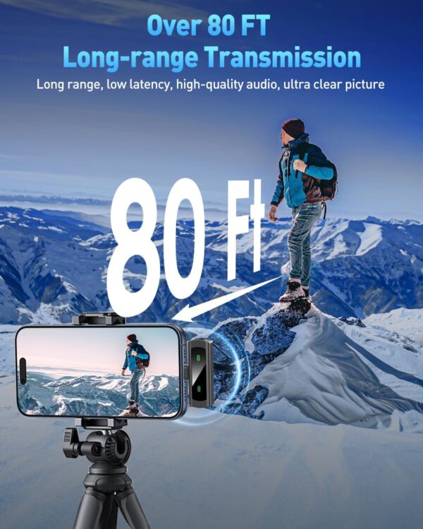 USB C Wireless Lavalier Microphone for iPhone 15 16, Mini LED Display Microphone for Android with Noise Reduction, Lapel Magnetic Clip-on Mic for Recording Content Creator Vlog Tiktok YouTube - Image 4