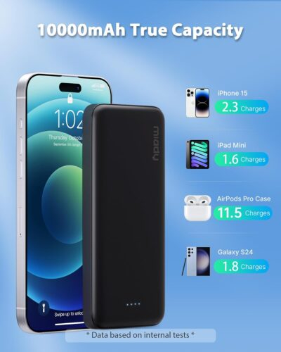 Juice On-the-Go: Miady Dual USB 10000mAh Power Bank Duo for Fast Charging All Your Devices! - 이미지 3