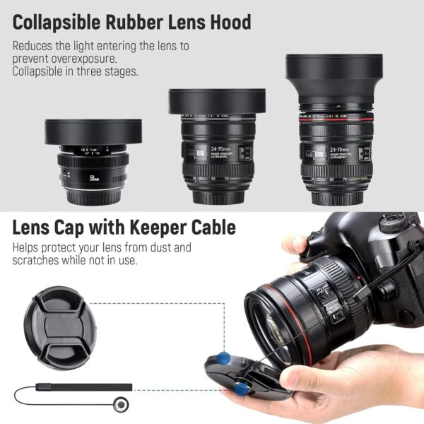 Neewer Brand 58mm UV CPL FLD Filter Kit & ND Set for Canon Rebel, EOS Cameras - Image 7
