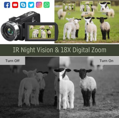 "Capture Every Moment: Ultra 48MP 4K Vlogging Camcorder with 18X Zoom & Night Vision – Complete Kit for YouTube Creators!" - 이미지 3
