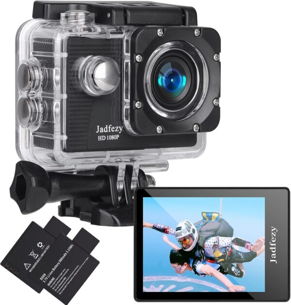 Unleash Adventure: The Ultimate FHD 1080P Waterproof Action Camera Bundle with Dual Batteries & Versatile Accessories!