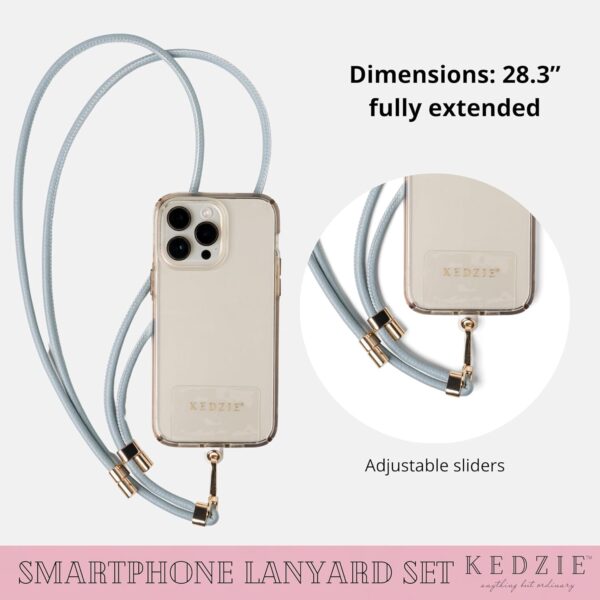 KEDZIE Smartphone Lanyard Set Vegan Leather Universal Phone Lanyard Adjustable Sliders Compatible with Most Smartphones - Image 4
