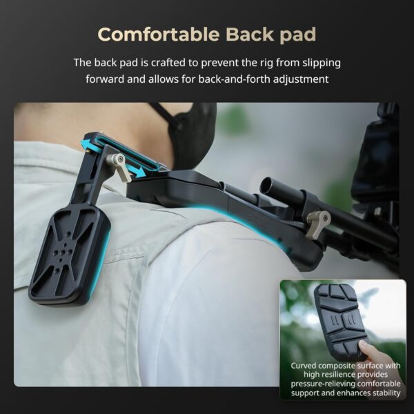 SmallRig Universal 15mm Shoulder Pad Support, Shoulder Mount Rig with 15mm Dual Rod Clamp & Back Pad 5153 - Image 3
