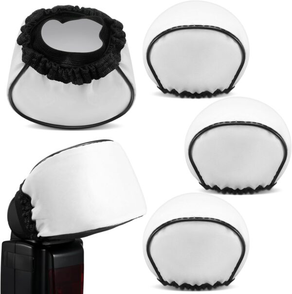 4 Pcs Universal Soft Mini Flash Bounce Diffuser Cap for Flashgun Speed light Elastic Camera Flash Bounce Diffuser Cover for Flashlight Photography Camera Speed Light