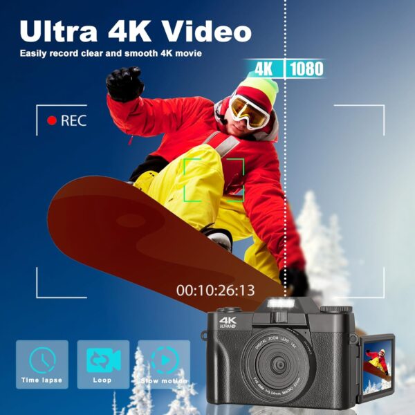 "Unleash Creativity: The Ultimate 4K 56MP Flip Screen Camera for Aspiring Vloggers and Photographers!" - Image 3