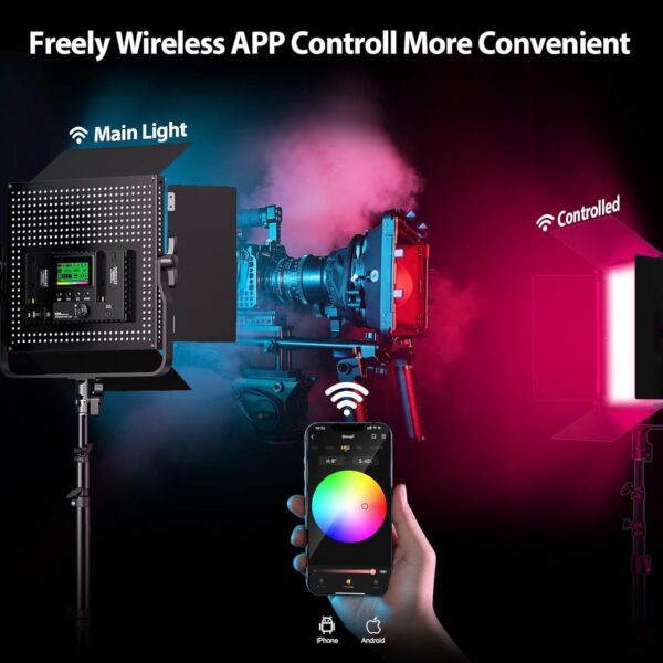 Pixel K80 Photography Lighting with APP Control, 2600K-10000K CRI 97+ RGB Led Video Light Panel, 9 Applicable Scenes Lighting for Studio/Gaming/Streaming/YouTube/Videography/Film/Video Recording - Image 4