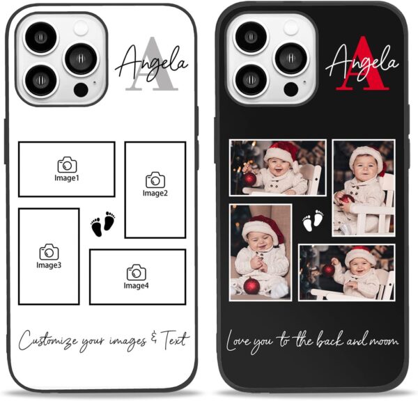 Easycosy Personalized Picture Phone Cases for 16 15 11 12 13 14 Pro/Max/Mini XR X Xs Max Custom Multiple Photo iPhone Case for Friends Family Birthday Gifts Customized Full Protection TPU Cover - Image 6