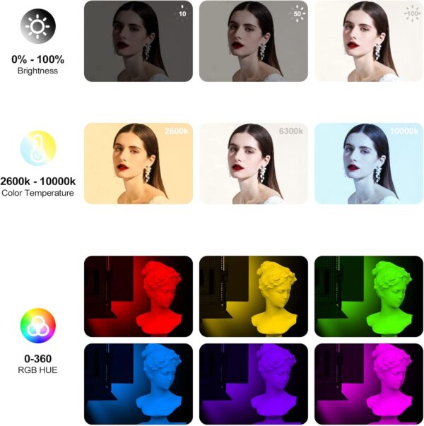 Pixel K80 Photography Lighting with APP Control, 2600K-10000K CRI 97+ RGB Led Video Light Panel, 9 Applicable Scenes Lighting for Studio/Gaming/Streaming/YouTube/Videography/Film/Video Recording - Image 2