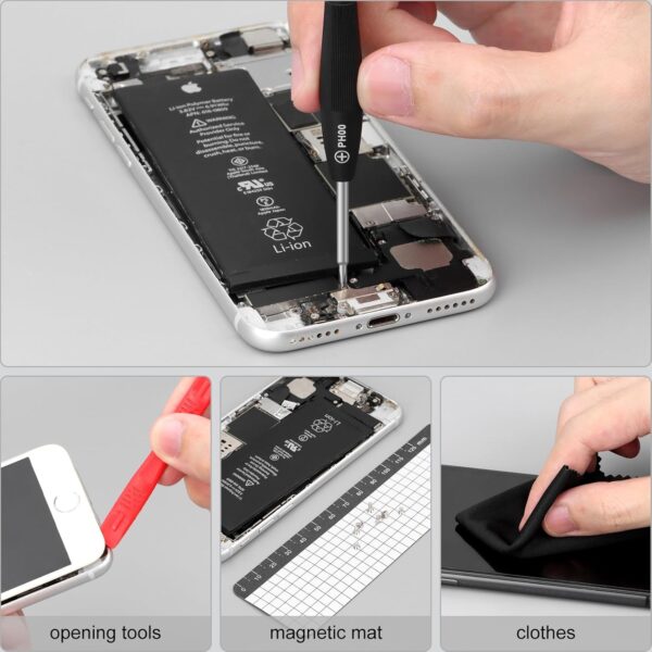 STREBITO 18PCS Phone Repair Tool Kit, Small Screwdriver Set for iPhone 15 14 13 12 11Pro Max/XS/XR/X/8 Plus/7 Plus/6S 6 Plus/5/4 - Image 7